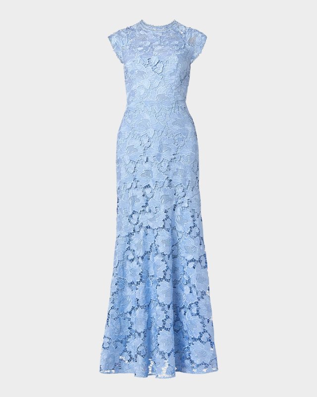 Raven Sleeveless Floral Lace Gown